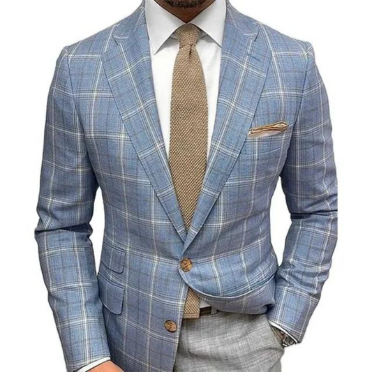 Dewitt - Men's Jacket, Blue Striped Reversible Design for Stylish Comfort-1