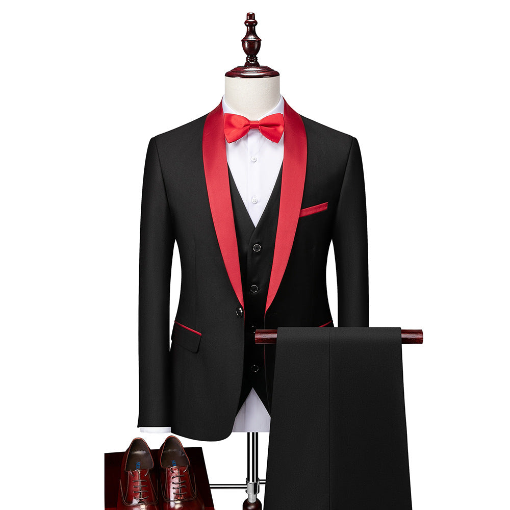 Variant image for Elegantes 3-teiliges Slim Fit Herrenanzug-Set aus hochwertiger Wolle für Hochzeit & Business-29