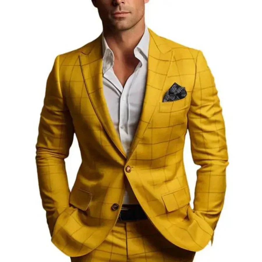 Variant image for Brian - Elegant Men's Blazer Jacket with Diamond Pattern for Stylish Comfort-25