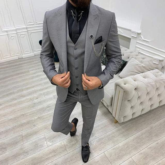 Variant image for Herrenanzug Slim Fit Baumwoll-Polyester-Mischung Vielseitig Elegant-13