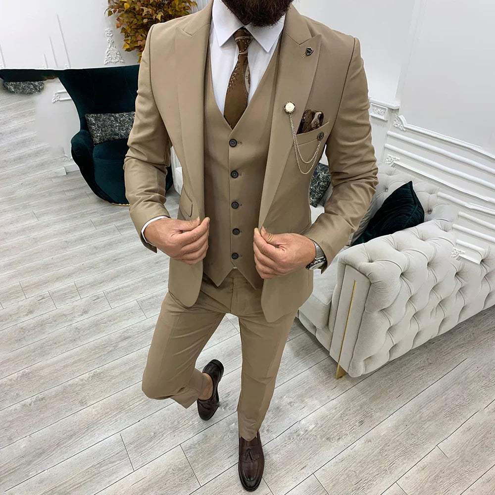 Herrenanzug Slim Fit Baumwoll-Polyester-Mischung Vielseitig Elegant-4