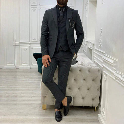 Herrenanzug Slim Fit Baumwoll-Polyester-Mischung Vielseitig Elegant-3