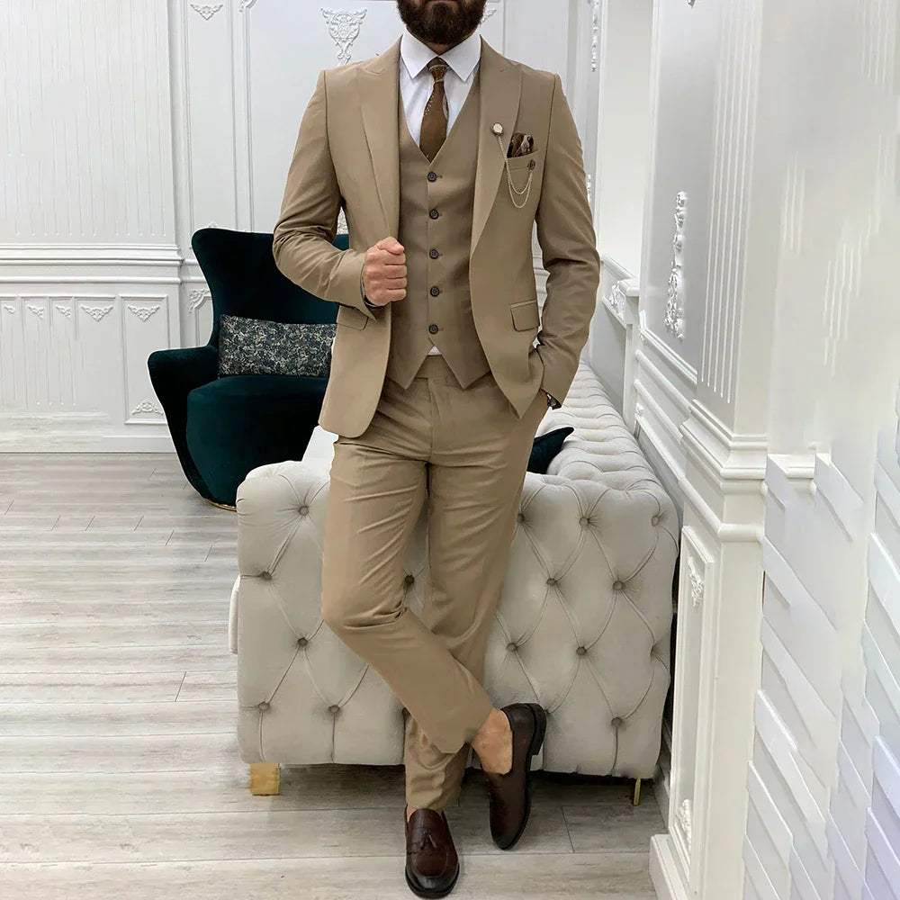 Herrenanzug Slim Fit Baumwoll-Polyester-Mischung Vielseitig Elegant-5