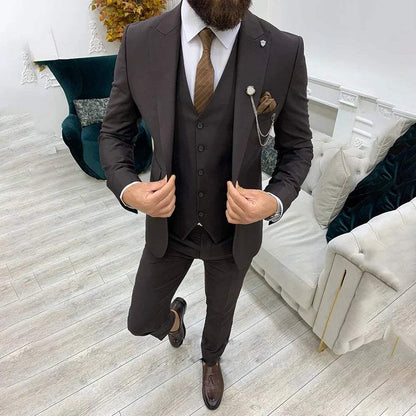 Herrenanzug Slim Fit Baumwoll-Polyester-Mischung Vielseitig Elegant-6