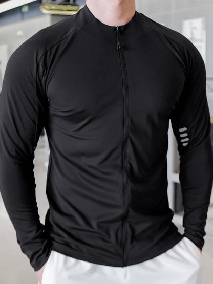 Herren Trainingsjacke Atmungsaktiv Flexibel Polyester Sportjacke-5