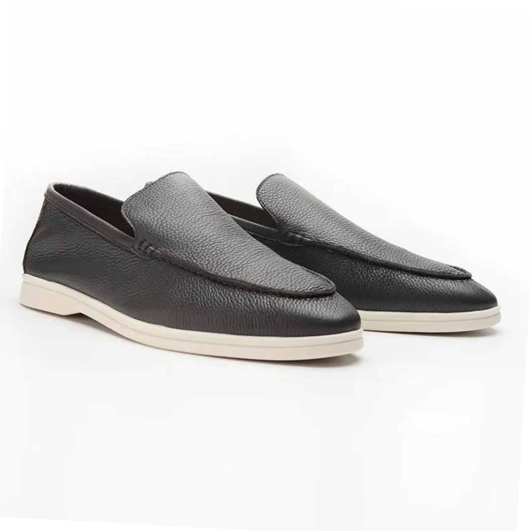 Herren Slipper Schwarz Größe 42 Leder | Bequeme Schlupfschuhe für Alltag und Freizeit-4