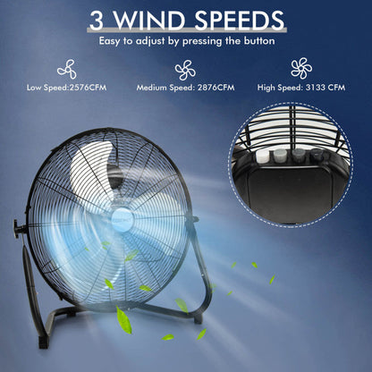20 Inch High-Velocity Floor Fan with 3 Wind Speeds 5