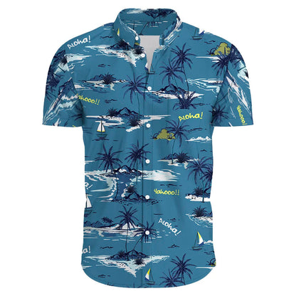 Herren Hemd Übergröße Bohemian Blumenmuster Baumwolle Sommer Hemd-2