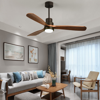 Ventilador de techo con mando a distancia – 132 cm Diseño moderno en níquel cepillado | Confort elegante | Para espacios habitables contemporáneos