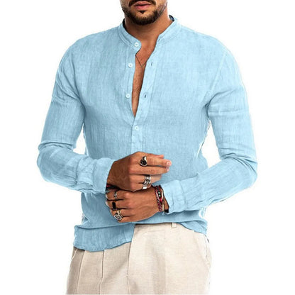 Herrenhemd Bohemian Knopfverschluss Leicht Baumwolle Casual Hemden-1