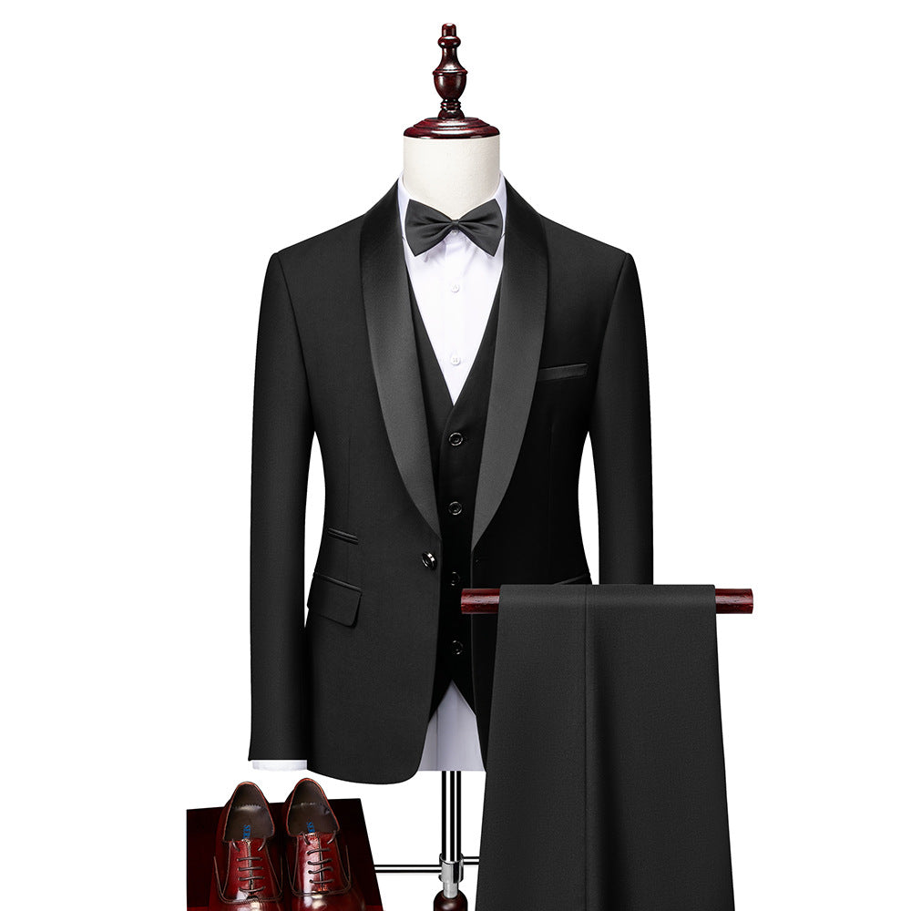 Variant image for Elegantes 3-teiliges Slim Fit Herrenanzug-Set aus hochwertiger Wolle für Hochzeit & Business-5