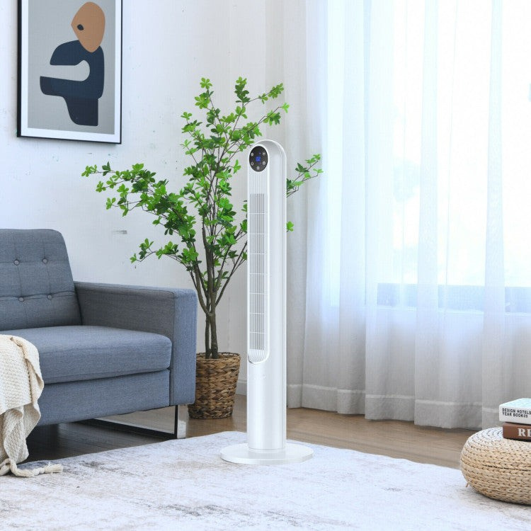 80° Rotierender Turmventilator – 107 cm Hoher Ventilator mit Fernbedienung & LED-Anzeige | Starke Luftzirkulation | Für Zuhause & Arbeitsplatz
