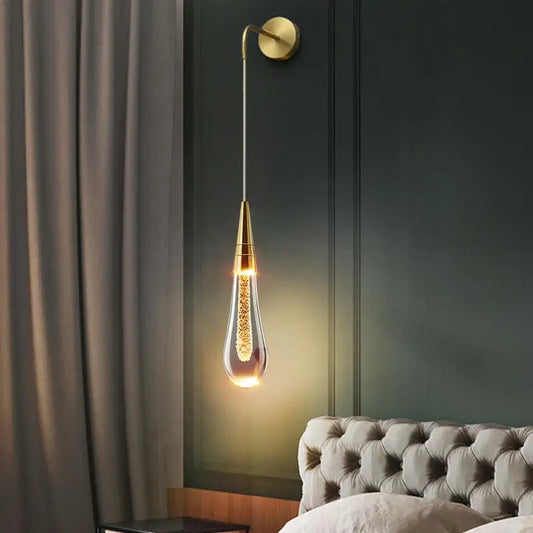 Lámpara de pared LED moderna – Diseño delgado en forma de gota de agua para iluminación ambiental