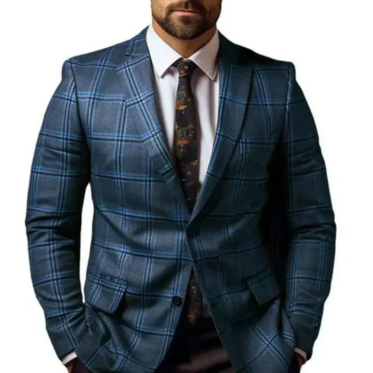 Brian - Elegant Men's Blazer Jacket with Diamond Pattern for Stylish Comfort-1