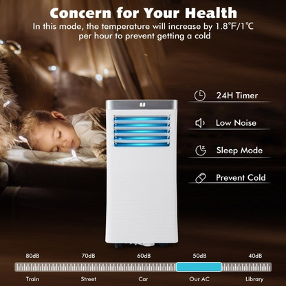 Intelligent 3-in-1 Mobile Air Conditioner – 10000 BTU (ASHRAE) Unit with Remote Control | Compact Climate Control | For Small to Medium Rooms