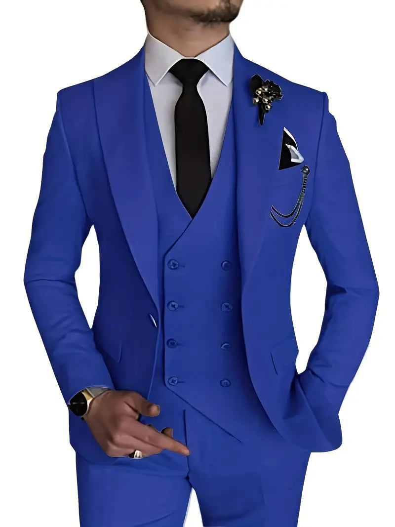 Variant image for Men's Suit Black 3-Piece Size M Polyester-13