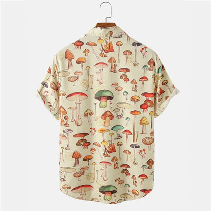 Herren Sommerhemd Kurzarm Cartoon Druck Baumwolle für Freizeitmode-2