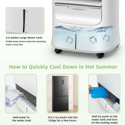 4-in-1 Portable Evaporative Air Cooler with Timer and 3 Modes 7