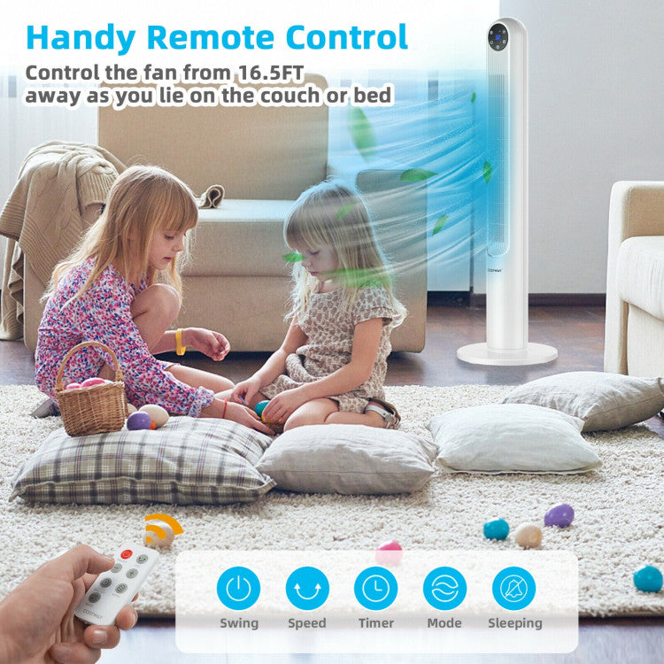 42 Inch 80 Degree Tower Fan with Smart Display Panel and Remote Control 2