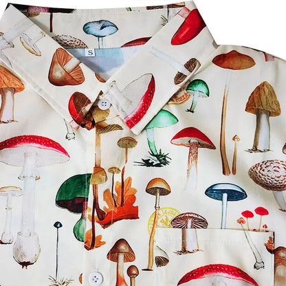 Herren Sommerhemd Kurzarm Cartoon Druck Baumwolle für Freizeitmode-3