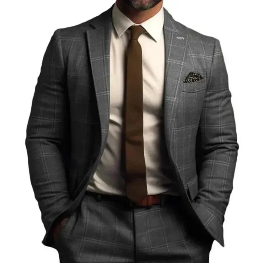 Variant image for Brian - Elegant Men's Blazer Jacket with Diamond Pattern for Stylish Comfort-13