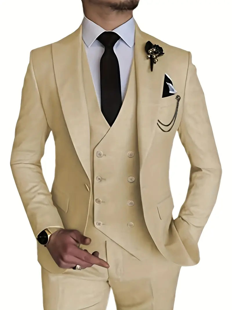 Variant image for Men's Suit Black 3-Piece Size M Polyester-31