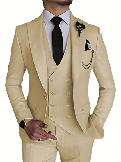 Variant image for Men's Suit Black 3-Piece Size M Polyester-31