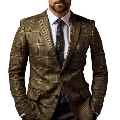 Brian - Elegant Men's Blazer Jacket with Diamond Pattern for Stylish Comfort-4