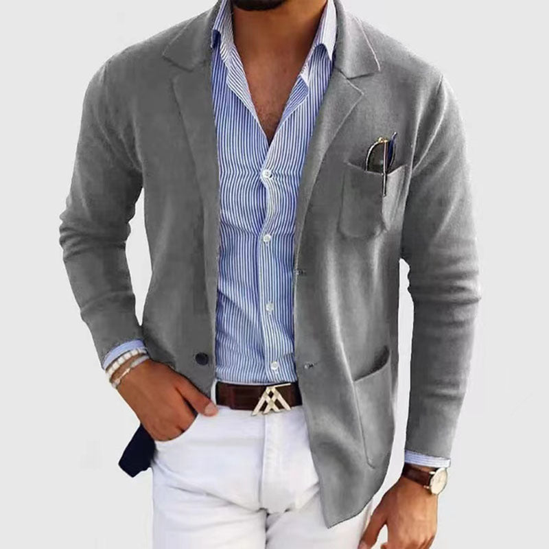Variant image for Men's Blazer Grey Size L Polyester Casual-11