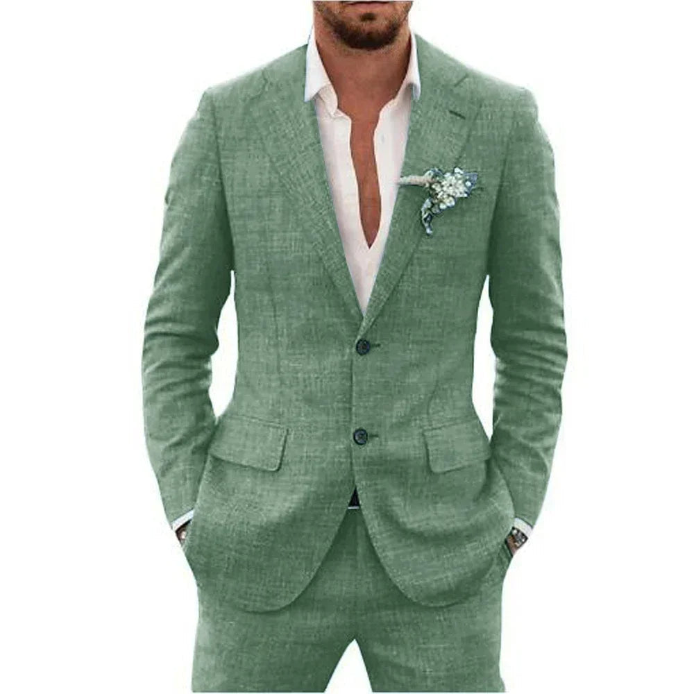Variant image for Declan Slim-Fit Men's Linen Suit - Stylish Wedding Suit for Formal Events-11