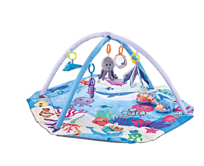 8-in-1 Babyspielteppich mit 6 Abnehmbaren Sensorischen Spielzeugen – Fördert Motorik und Sinne, Waschbar und Weich 9