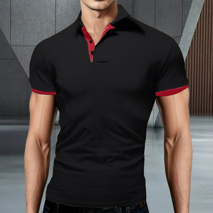 Herren Polo Shirt Schwarz Größe M Polyester-2