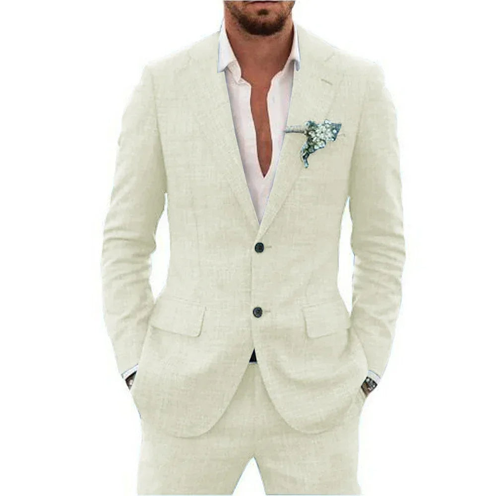 Variant image for Declan Slim-Fit Men's Linen Suit - Stylish Wedding Suit for Formal Events-16