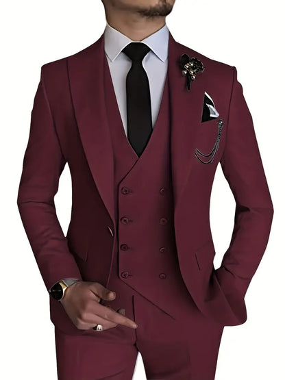 Variant image for Men's Suit Black 3-Piece Size M Polyester-7