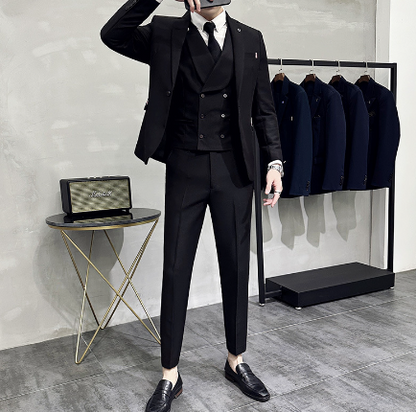 Variant image for Men's 3-Piece Suit Navy Size M Polyester for Weddings or Formal Events-1