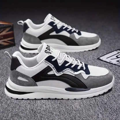 Herren Sneaker Schwarz Größe 42 Leder, Bequeme Turnschuhe für Alltag und Sport-2