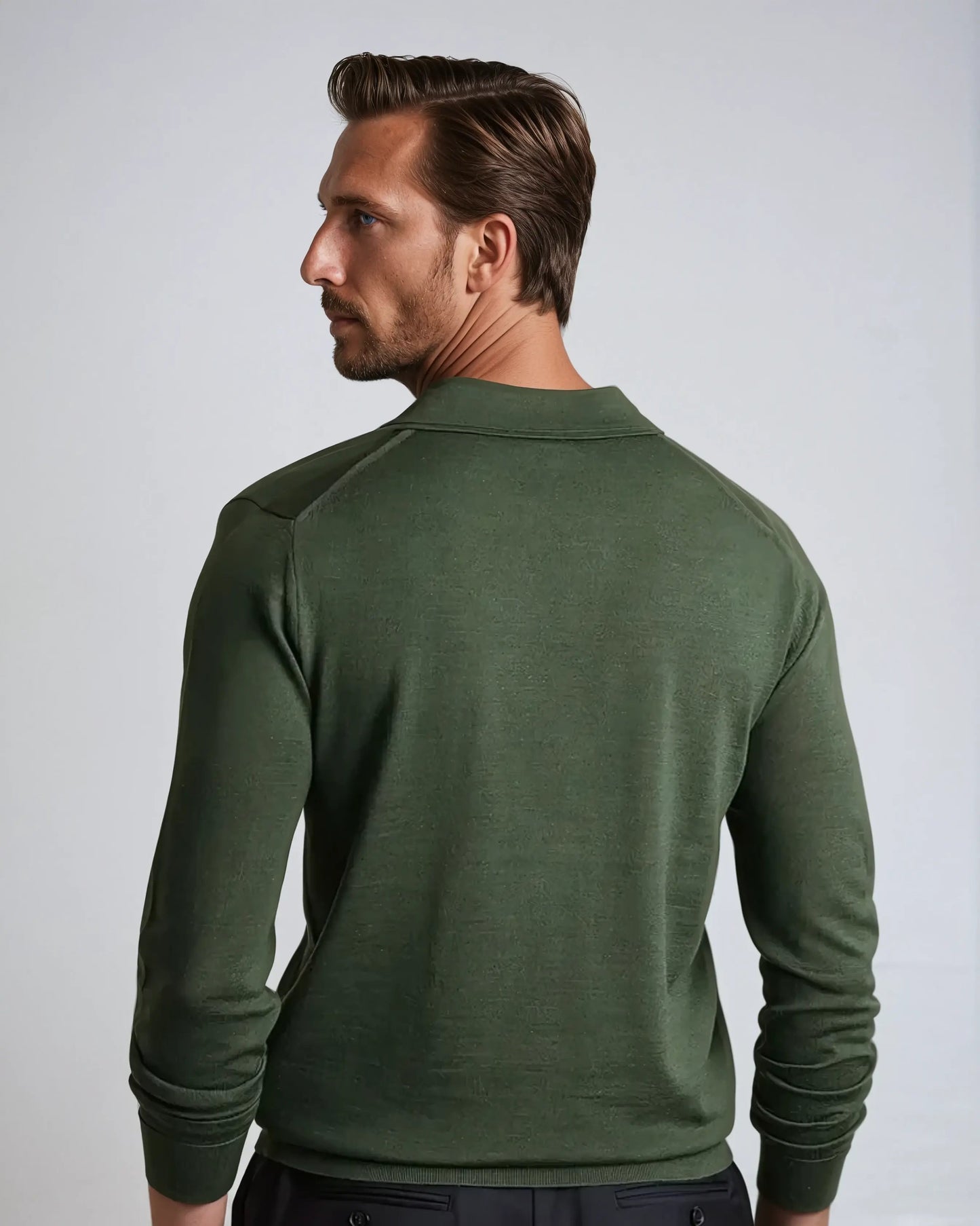 Ethan | Stylish Elegant Long Sleeve Polo Shirt 3