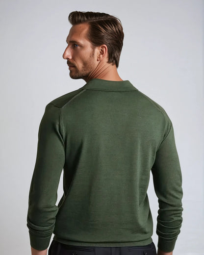 Ethan | Stylish Elegant Long Sleeve Polo Shirt 3