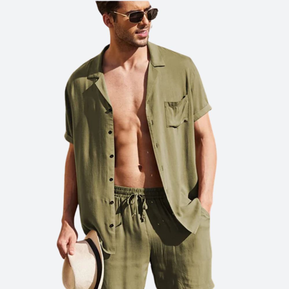 Variant image for Herren Set Grau Größe M Baumwolle – Lässiges Sommer Outfit für Männer-1