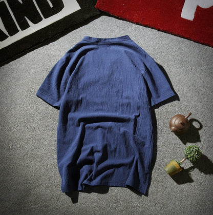 Herren T-Shirt Sommer Leicht Atmungsaktiv Baumwolle für Männer-5