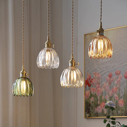 Aeruna | Japanische Glas-Pendelleuchte im Vintage-Stil 1