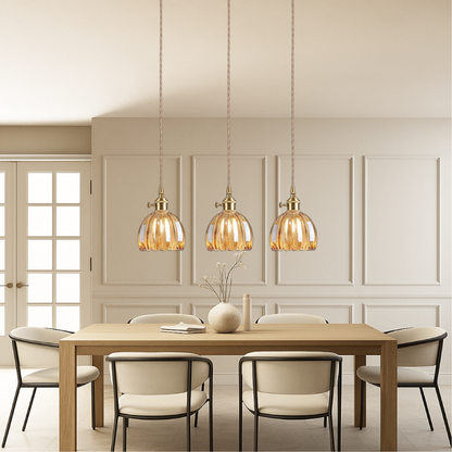 Aeruna | Japanische Glas-Pendelleuchte im Vintage-Stil 2