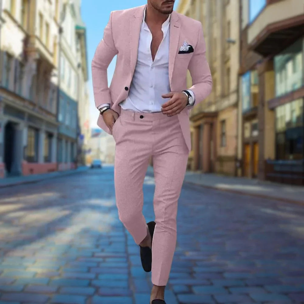 Variant image for Victor Slim Fit Men's Linen Suit for Weddings & Formal Events-29