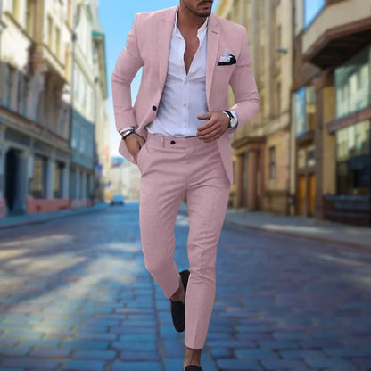 Variant image for Victor Slim Fit Men's Linen Suit for Weddings & Formal Events-29