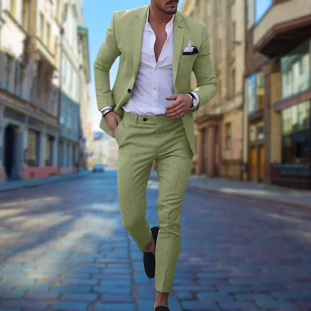 Variant image for Victor Slim Fit Men's Linen Suit for Weddings & Formal Events-22