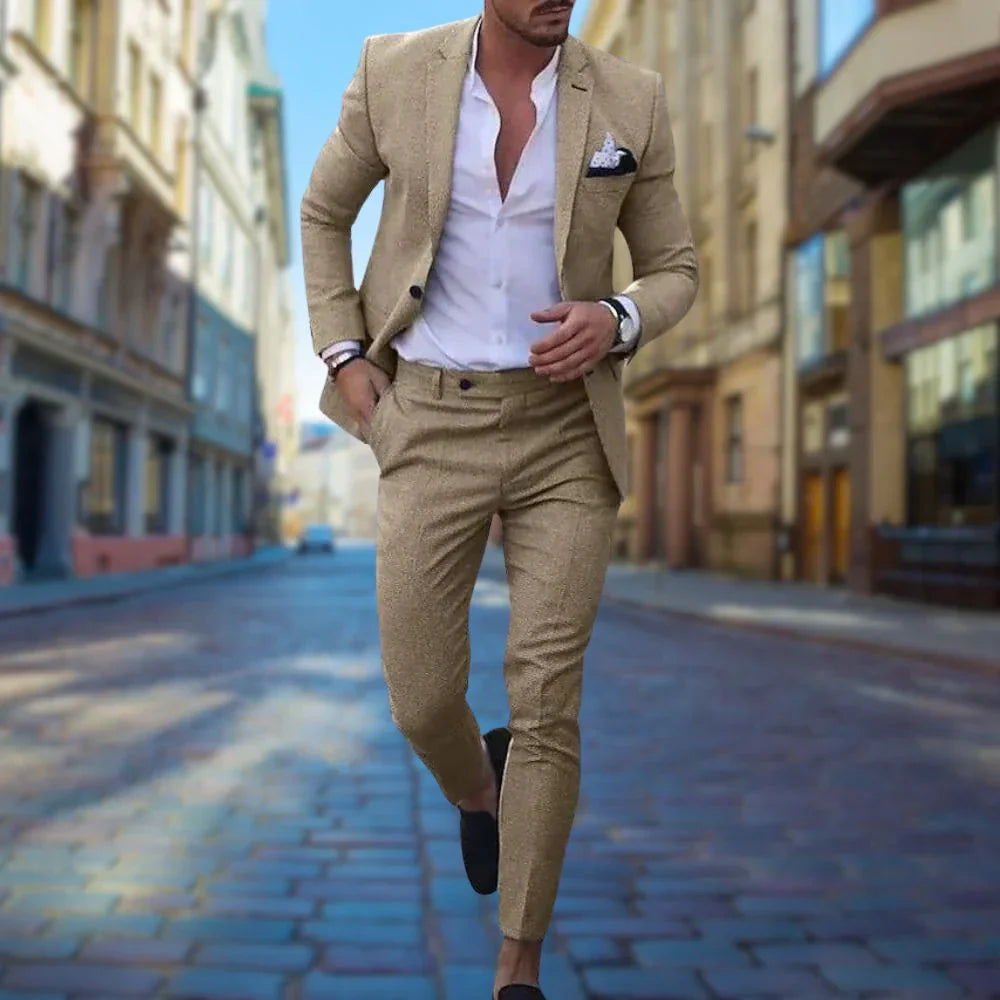 Variant image for Victor Slim Fit Men's Linen Suit for Weddings & Formal Events-15