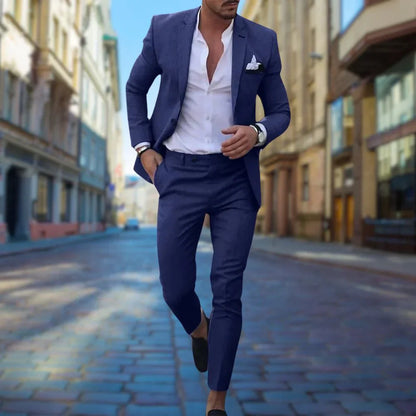 Variant image for Victor Slim Fit Men's Linen Suit for Weddings & Formal Events-8