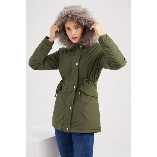 Alicia | Damen Button-Down Parka Winterjacke 0