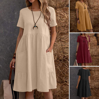 Damen Kleid Schwarz Größe M Polyester - Sommerkleid für Stilvolle Tage-5