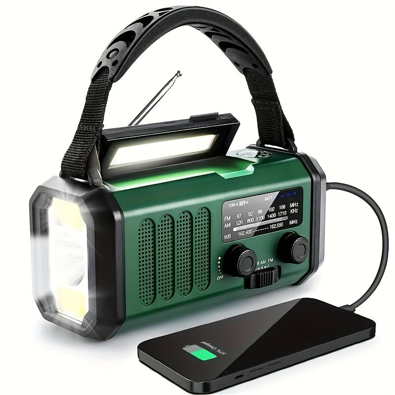 All-in-One-Notfallradio mit Taschenlampe, Solarpanel, USB-Ladegerät und NOAA-Wetterzugang – Kompaktes Überlebensgerät 0